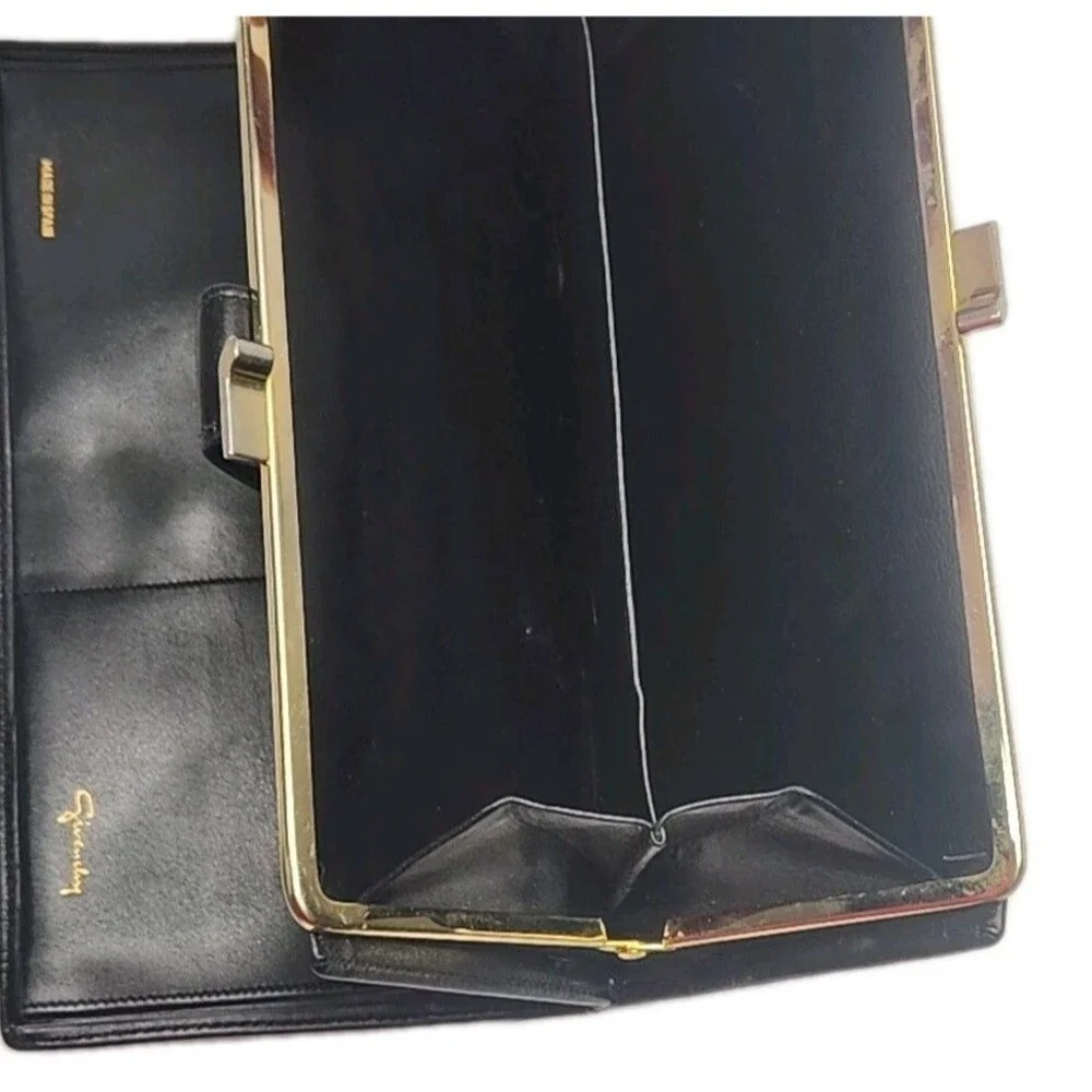 Givenchy Wallet Clutch Black Leather Card Organizer Coin Pocket 7.5